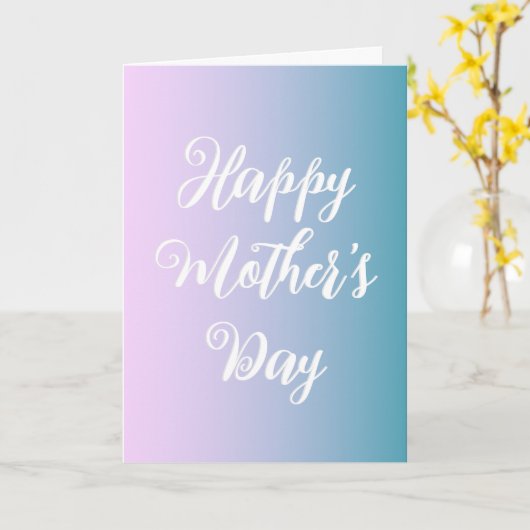 お母さんの日オンブレピンクターコイズエレガントかわいい カード (黄色い花)