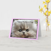 お母さんの日ペルシャ・キッテンのグリーティングカード カード (黄色い花)