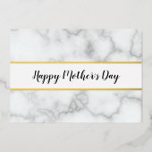 お母さんの日 エレガントな偽大理石 & ゴールド 箔シーズンカード (正面)