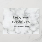 お母さんの日 エレガントな偽大理石 & ゴールド 箔シーズンカード (裏面)