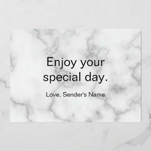 お母さんの日 エレガントな偽大理石 & ゴールド 箔シーズンカード (裏面)