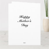 お母さんの日 カスタムスクリプト おしゃれ ブラックホワイト カード (裏面)