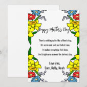 お母さんの日 フラワー フレーム ハートフル メッセージ シーズンカード (正面/裏面)