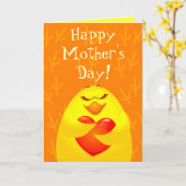 お母さんの日、女の子のカード カード (黄色い花)