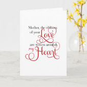 お母さんの日、愛のリボン カード (黄色い花)