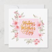 お母さんの日 桜の花 ピンクのお花 カード (正面)