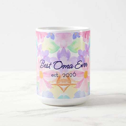 お母さんの日 水彩花 オマ コーヒーマグカップ (中央)