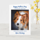 お母さんの日-犬の写真のお気に入りの子ども カード (黄色い花)