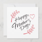 お母さんの日 美しい花のカリグラフィー 招待状 (正面)