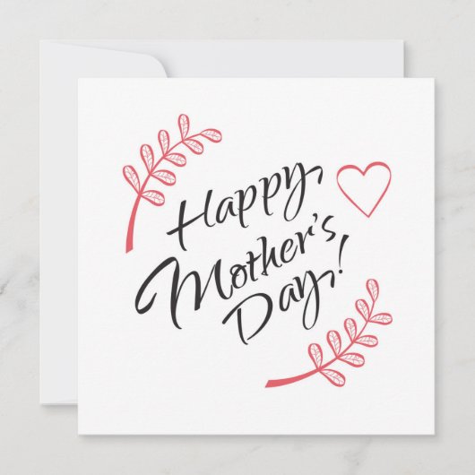 お母さんの日 美しい花のカリグラフィー 招待状 (正面)