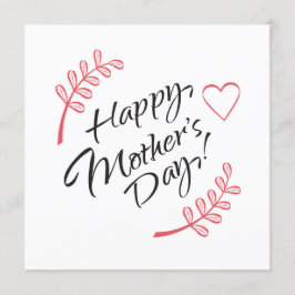 お母さんの日 美しい花のカリグラフィー 招待状