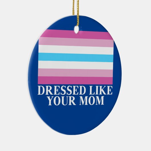 お母さんの格好をしたフェムボーイ国旗 セラミックオーナメント (右)