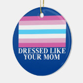 お母さんの格好をしたフェムボーイ国旗 セラミックオーナメント (左)