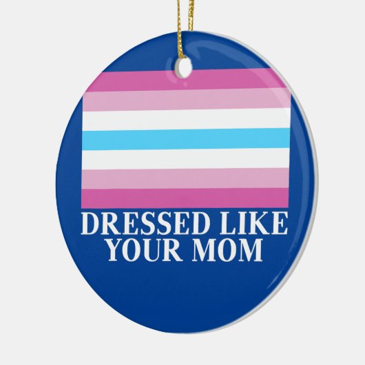 お母さんの格好をしたフェムボーイ国旗 セラミックオーナメント (左)