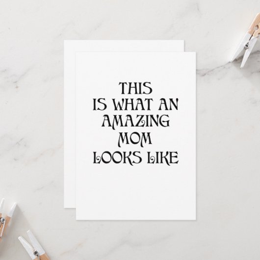 お母さんの母の日のギフトのおもしろいな夫のことわざ カード (正面/裏面インサイチュ)