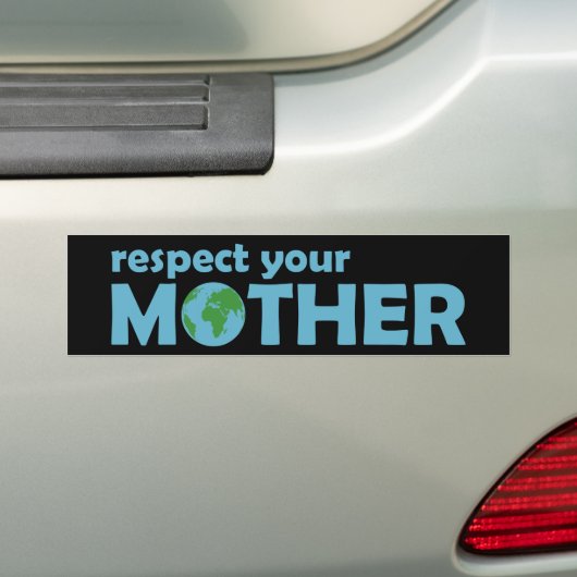 お母さんの水を尊重する バンパーステッカー (車上)