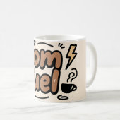 お母さんの活力 面白いタイポグラフィデザイン コーヒーマグカップ (正面右)