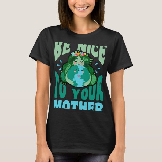 お母さんの環境正義の地球に優しい Tシャツ (正面)