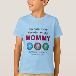 お母さんの競争日のワイシャツで元気づけているカスタマイズ子供 Tシャツ