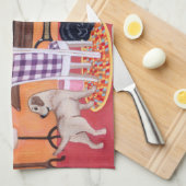 お母さんの裁縫部屋の絵画のラブラドール キッチンタオル (四つ折り)
