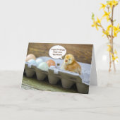 お母さんの誕生日に紙箱に入れて卵を作る カード (黄色い花)