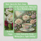 お母さんの誕生日カード 招待状 (正面/裏面)