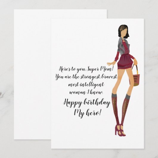 お母さんの誕生日 招待状 (正面/裏面)