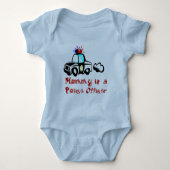 お母さんの警官のTシャツおよびギフト ベビーボディスーツ (正面)