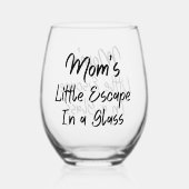 お母さんの逃げ道 ステムなしワイングラス (裏面)