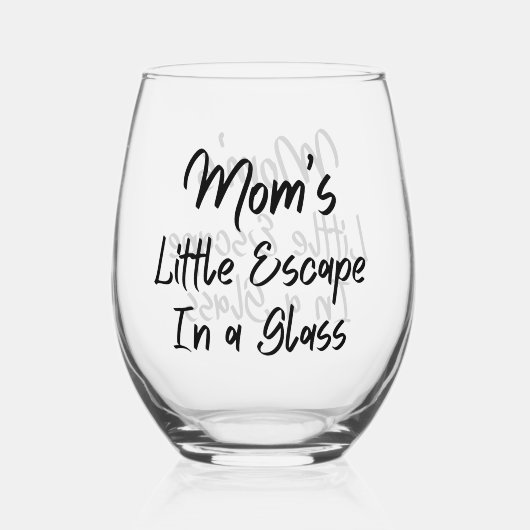 お母さんの逃げ道 ステムなしワイングラス (裏面)