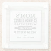 お母さんの食事が思い出のキッチンに素朴なる ガラスコースター (裏面)