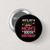 お母さんの100歳の誕生日おめでとう 100歳 缶バッジ (正面&裏面)