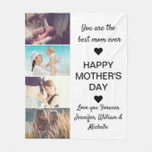 お母さんの4日目おめでとう最高のございます フリースブランケット (正面)