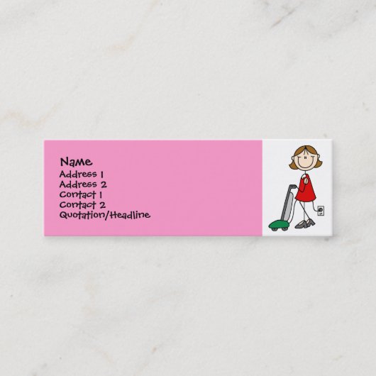 お母さんのVacummingのプロフィールカード コーリングカード (正面)