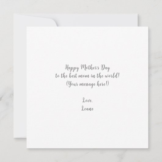 お母さんはいつも最高の私のお茶 |パおもしろいン母の日 カード (裏面)