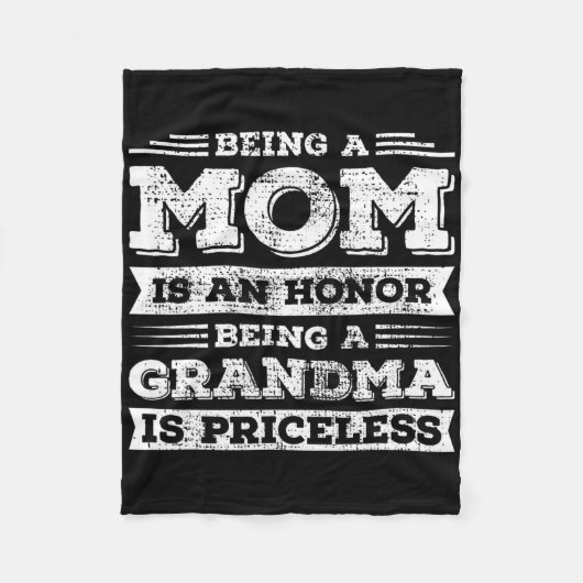 お母さんはおばあちゃんになれるのは名誉だ フリースブランケット (正面)