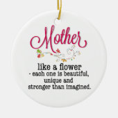 お母さんはお花が好きで美しい セラミックオーナメント (正面)