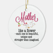 お母さんはお花が好きで美しい セラミックオーナメント (左)