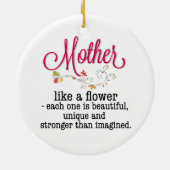 お母さんはお花が好きで美しい セラミックオーナメント (裏面)
