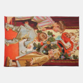 お母さんはサンタクロースに接吻します キッチンタオル (横)