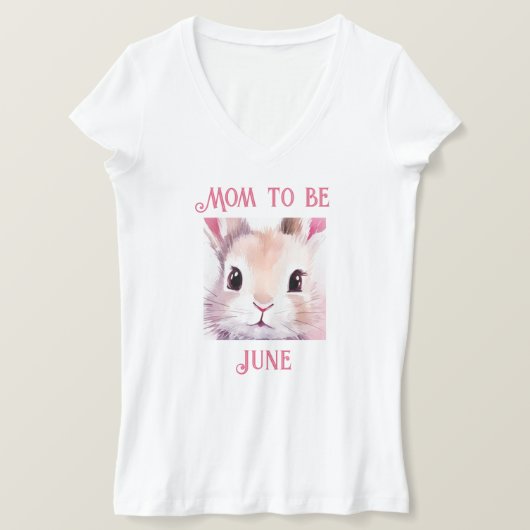 お母さんはバニーの水色ピンク Tシャツ (デザイン正面)