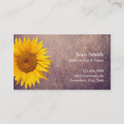 お母さんはヴィンテージの国のヒマワリを梳きます コーリングカード (正面)