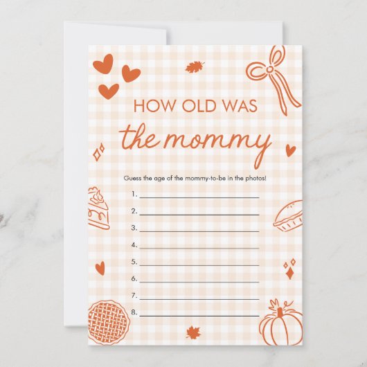 お母さんは何歳？ 手描きゲーム  招待状 (正面)