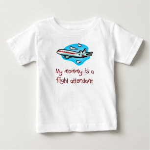お母さんは搭乗員のベビーのTシャツです ベビーTシャツ