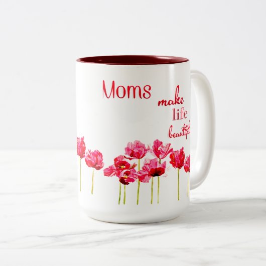お母さんは生命に美しいマグをします ツートーンマグカップ (正面右)
