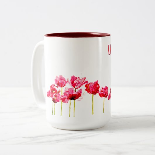 お母さんは生命に美しいマグをします ツートーンマグカップ (正面左)