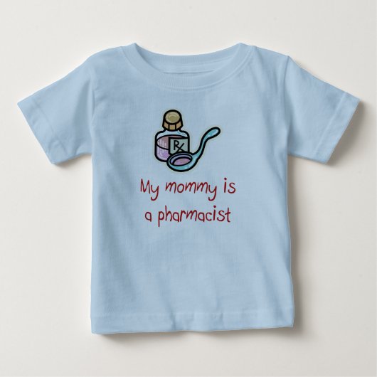 お母さんは薬剤師のベビーのTシャツです ベビーTシャツ (正面)
