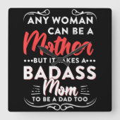 お母さんへのお父様最高のの日独身の スクエア壁時計 (正面)