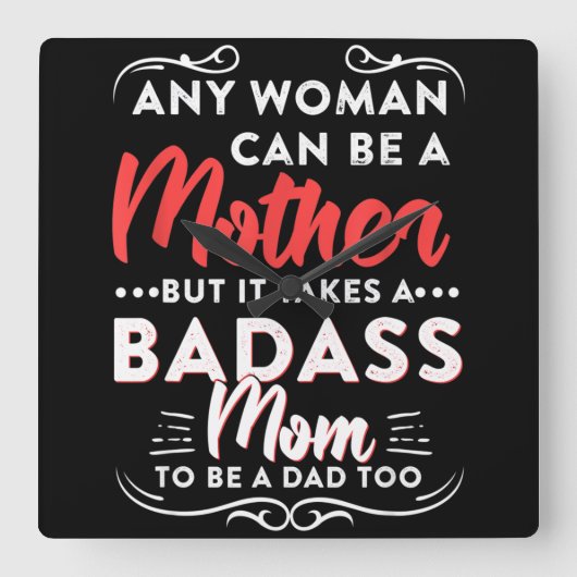 お母さんへのお父様最高のの日独身の スクエア壁時計 (正面)