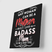 お母さんへのお父様最高のの日独身の スクエア壁時計 (傾斜)